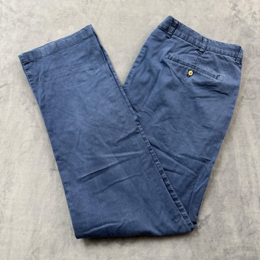 Tommy Bahama Boracay Chino Pants Mens 42x38 Navy Blue Flat Front Straight Leg